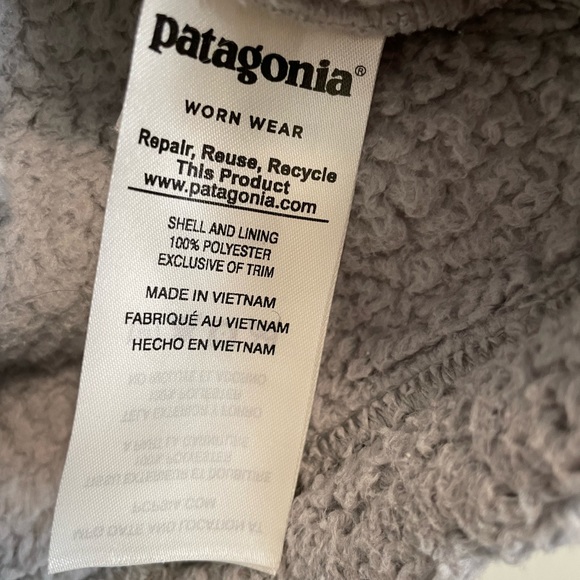 Cozy Patagonia Women's Los Gatos 1/4 Zip Fleece Pullover Small - light gray EUC - Picture 6 of 7